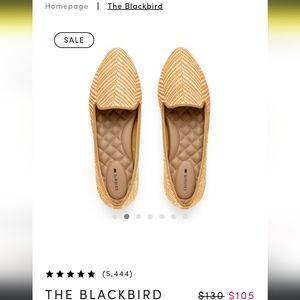 Birdies The Blackbird Loafer in Honey Herringbone Raffia